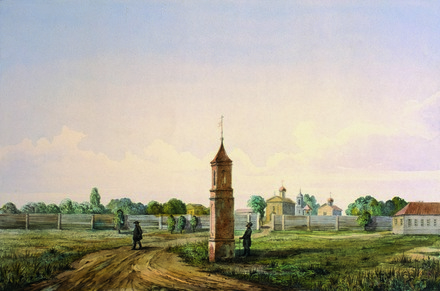 8.Спасский монастырь. Акварель Д.М.Струкова. Середина XIX века
